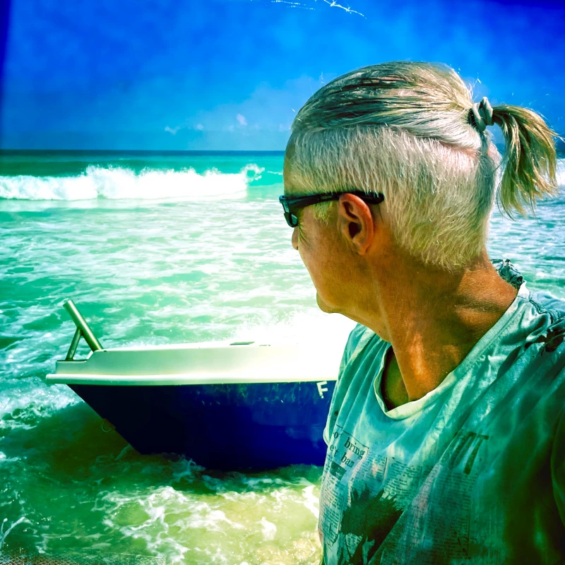 Chris le Blanc and Blue Boat